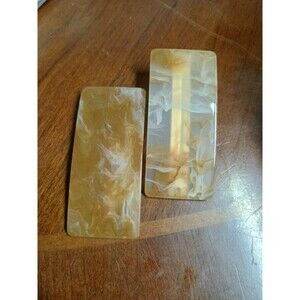 Vintage Lucite Hair Barrettes Retro Abstract Tortoiseshell 80s 90s Clips